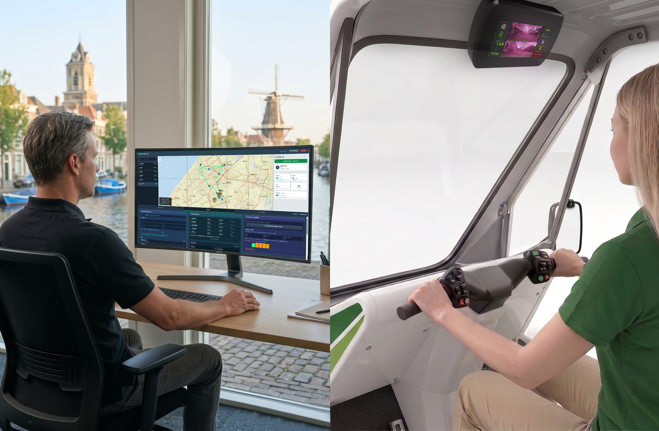 The OWSYM dashboards for the driver and the fleet manager